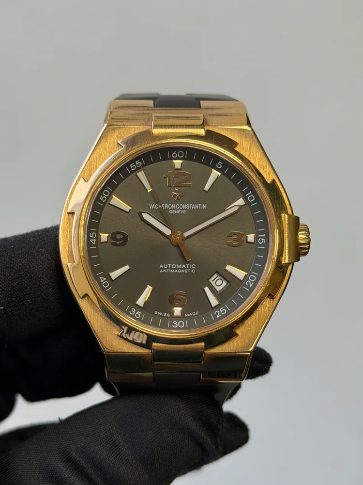 Date Rose gold on Rubber strap Grey dial Box & papers 2012, image 1 Date Rose gold on Rubber strap Grey dial Box & papers 2012, image 1