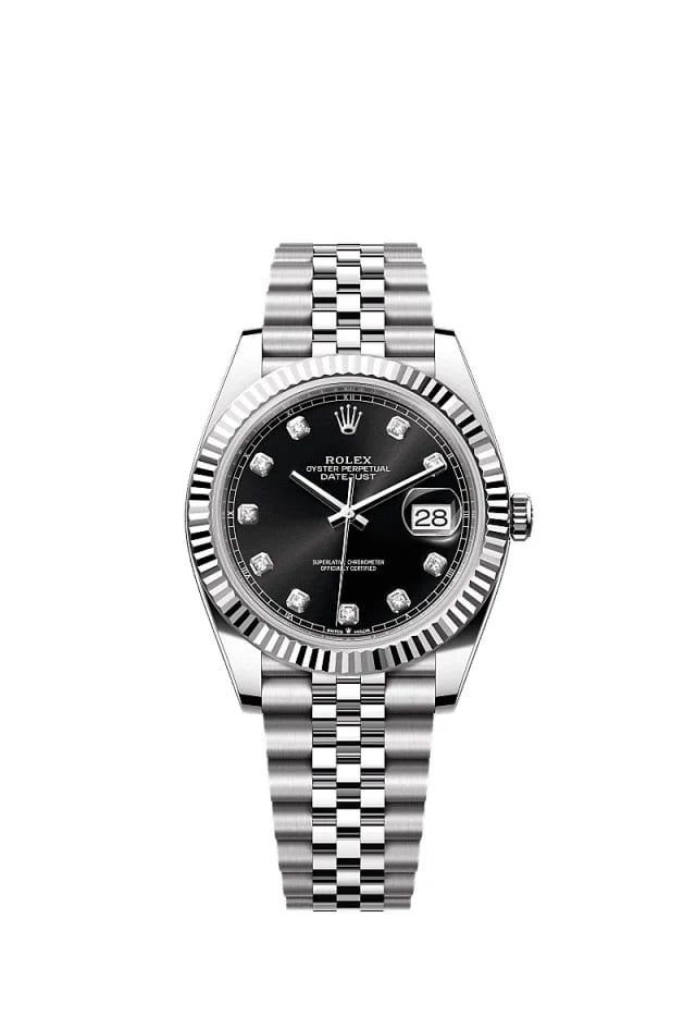 Rolex Datejust 41 41 Black dial with diamonds Jubilee bracelet full set 2024, image 1 Rolex Datejust 41 41 Black dial with diamonds Jubilee bracelet full set 2024, image 1