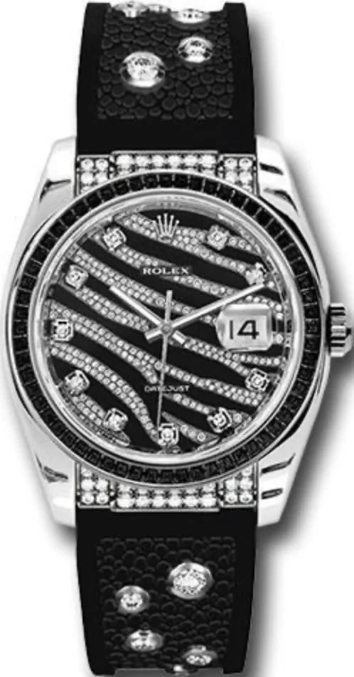 Rolex Datejust 36ROYAL BLACK ZEBRA White gold and Diamonds 116199SANR, image 1 Rolex Datejust 36ROYAL BLACK ZEBRA White gold and Diamonds 116199SANR, image 1