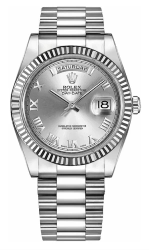 Rolex Day-Date II Silver Dial Roman Numerals, image 1 Rolex Day-Date II Silver Dial Roman Numerals, image 1
