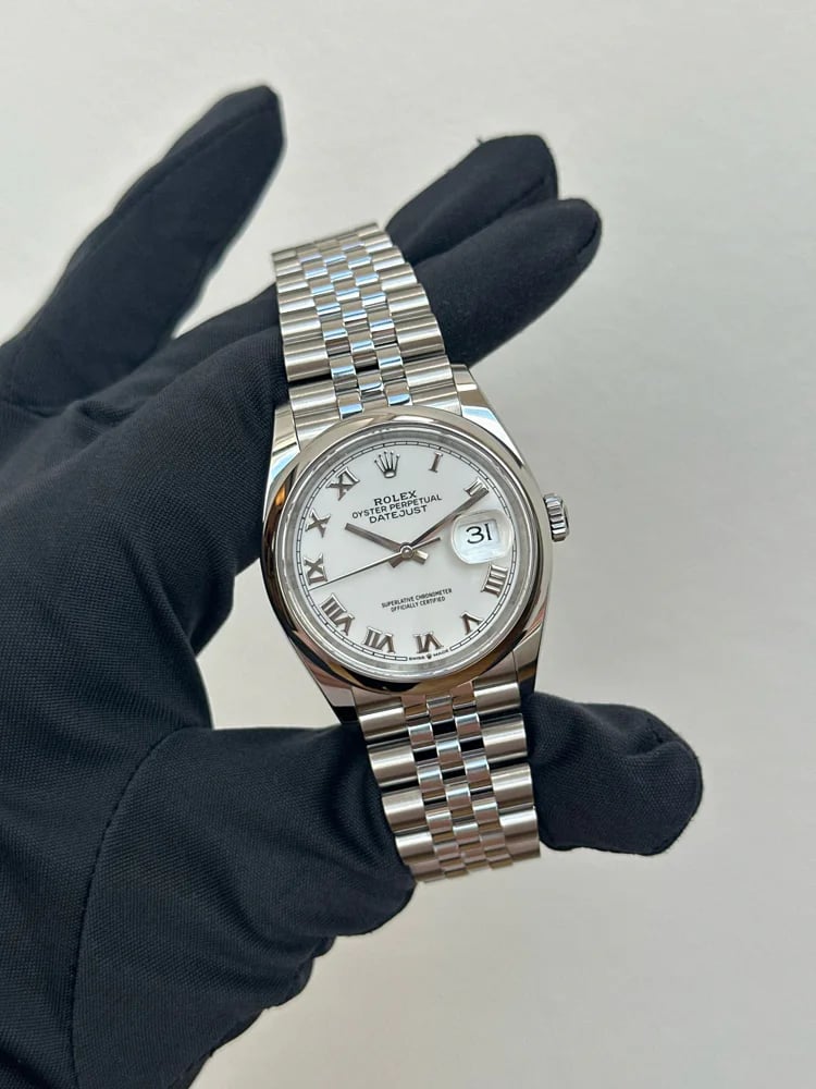 Rolex Datejust 36 White Dial Roman Numerals Jubilee, image 1 Rolex Datejust 36 White Dial Roman Numerals Jubilee, image 1