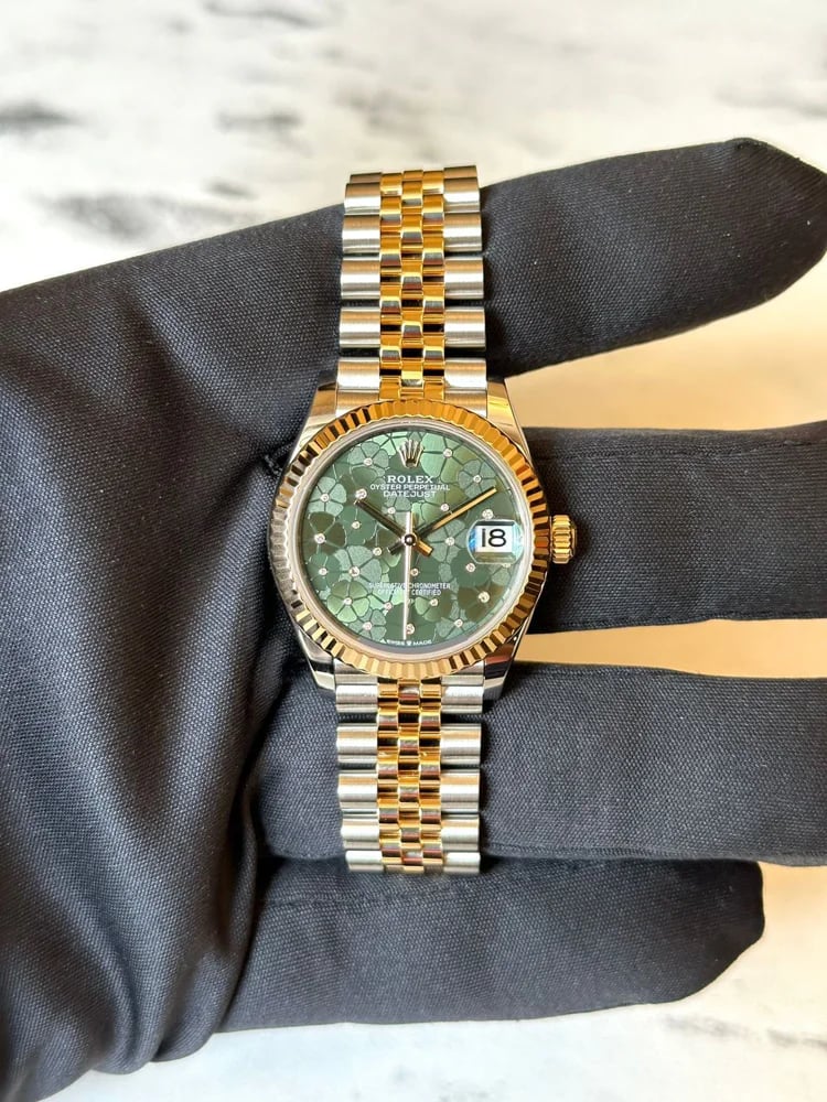 Rolex Datejust Green Floral Dial Jubilee, image 1 Rolex Datejust Green Floral Dial Jubilee, image 1