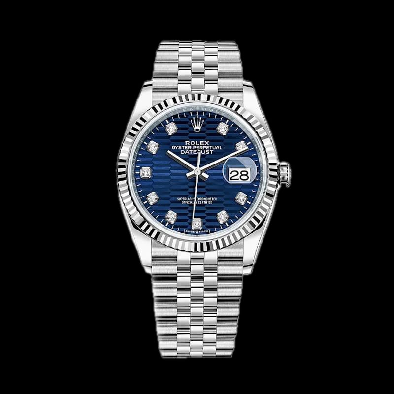 Rolex Datejust 36 Blue motif dial Jubilee Bracelet Box & Papers 2023, image 1 Rolex Datejust 36 Blue motif dial Jubilee Bracelet Box & Papers 2023, image 1