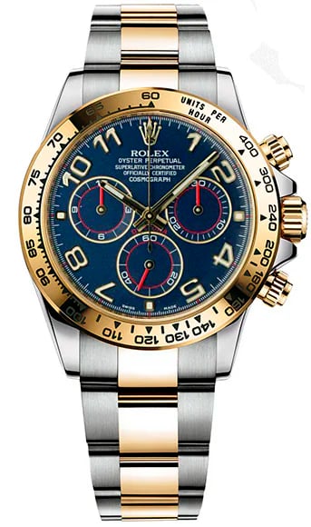 Rolex Daytona Gold/Steel Blue Dial Arabic Numerals, image 1 Rolex Daytona Gold/Steel Blue Dial Arabic Numerals, image 1