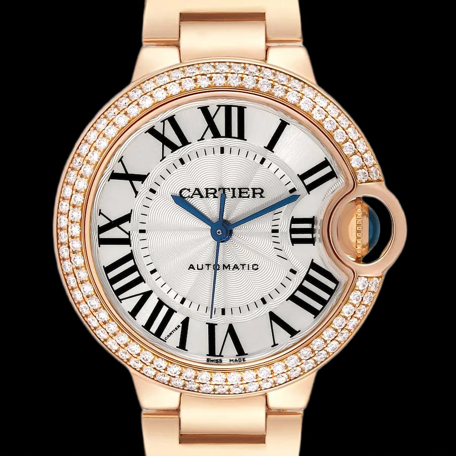 Cartier Ballon Bleu 33mm Diamond Bezel Automatic Ladies Watch WE902034, image 1 Cartier Ballon Bleu 33mm Diamond Bezel Automatic Ladies Watch WE902034, image 1
