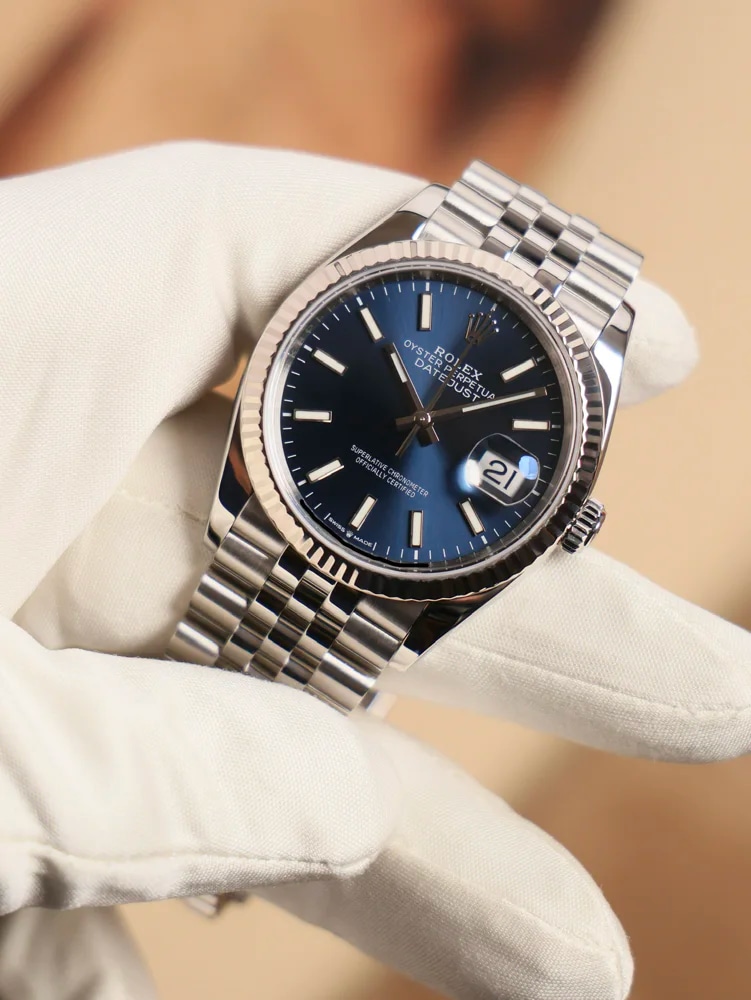 Blue Index Dial Jubilee Bracelet, image 1 Blue Index Dial Jubilee Bracelet, image 1