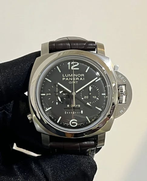 Panerai Luminor 1950 8 Days Chrono Monopulsante GMT PAM 00275, image 1 Panerai Luminor 1950 8 Days Chrono Monopulsante GMT PAM 00275, image 1
