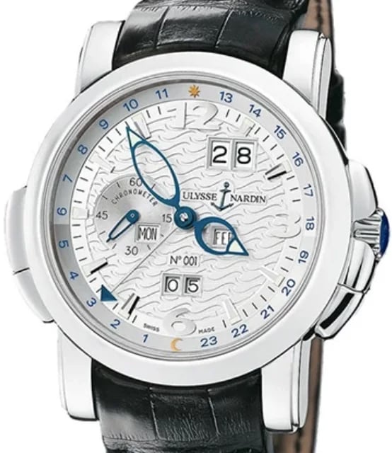Ulysse Nardin GMT +/- Perpetual Silver Dial Leather Strap, image 1 Ulysse Nardin GMT +/- Perpetual Silver Dial Leather Strap, image 1
