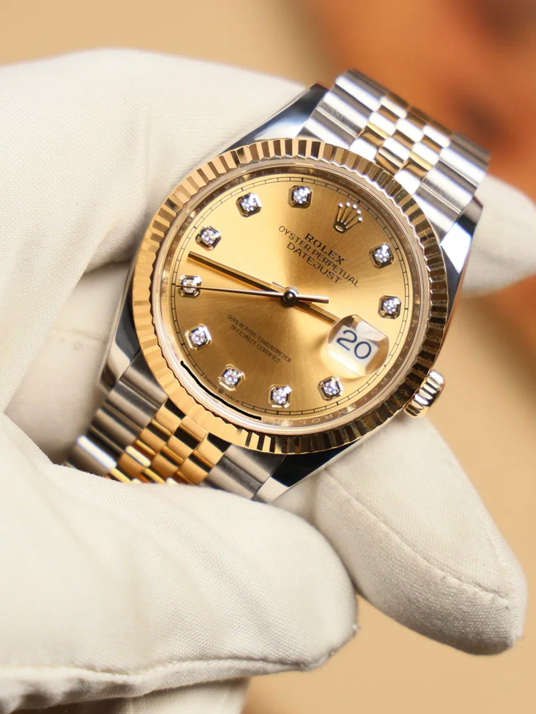 Champagne Dial with Diamonds, image 1 Champagne Dial with Diamonds, image 1
