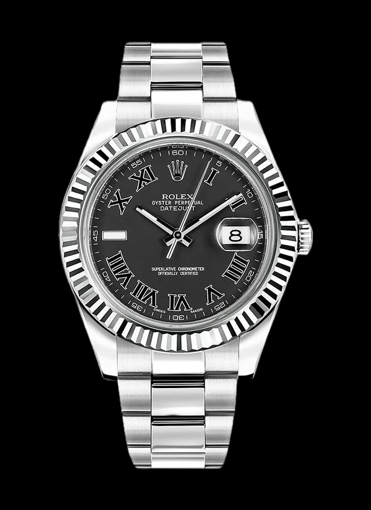 41 Black Roman Dial Oyster Bracelet Box and Papers 2011, image 1 41 Black Roman Dial Oyster Bracelet Box and Papers 2011, image 1