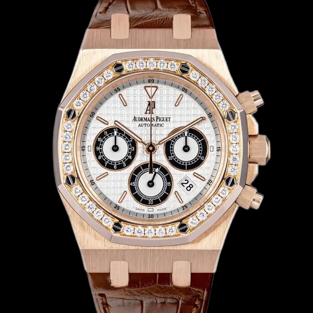 Audemars Piguet Royal Oak Chronograph Rose Gold Diamonds, image 1 Audemars Piguet Royal Oak Chronograph Rose Gold Diamonds, image 1