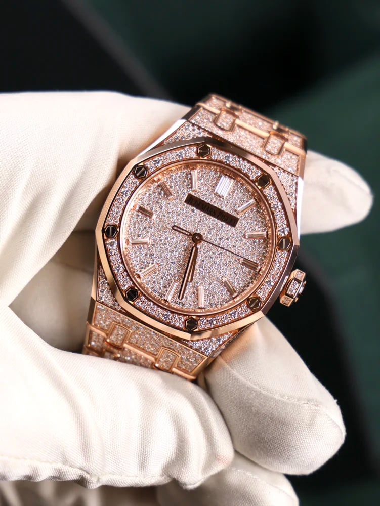 Audemars Piguet Royal Oak Rose Gold Diamond Set, image 1 Audemars Piguet Royal Oak Rose Gold Diamond Set, image 1