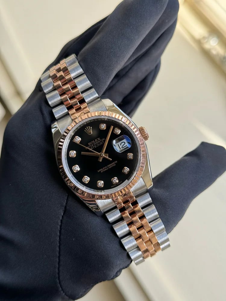 Rolex Datejust 36 Black Dial With Diamonds Jubilee Bracelet, image 1 Rolex Datejust 36 Black Dial With Diamonds Jubilee Bracelet, image 1