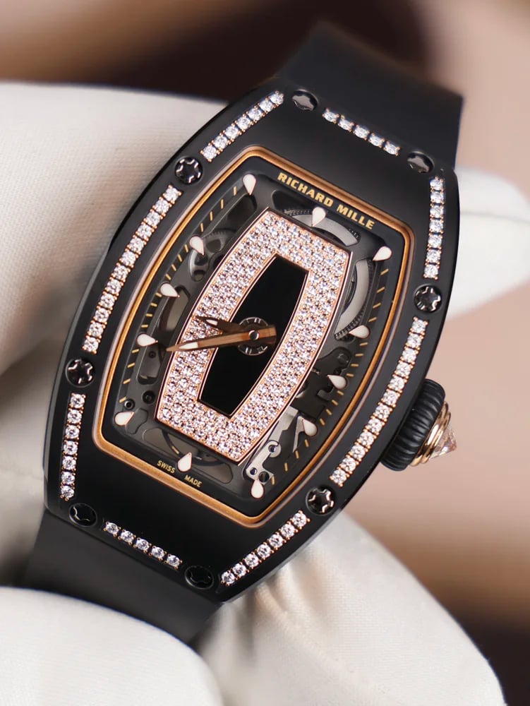 Richard Mille RM 07-01 Black Ceramic Black Lips Diamond Bezel, image 1 Richard Mille RM 07-01 Black Ceramic Black Lips Diamond Bezel, image 1