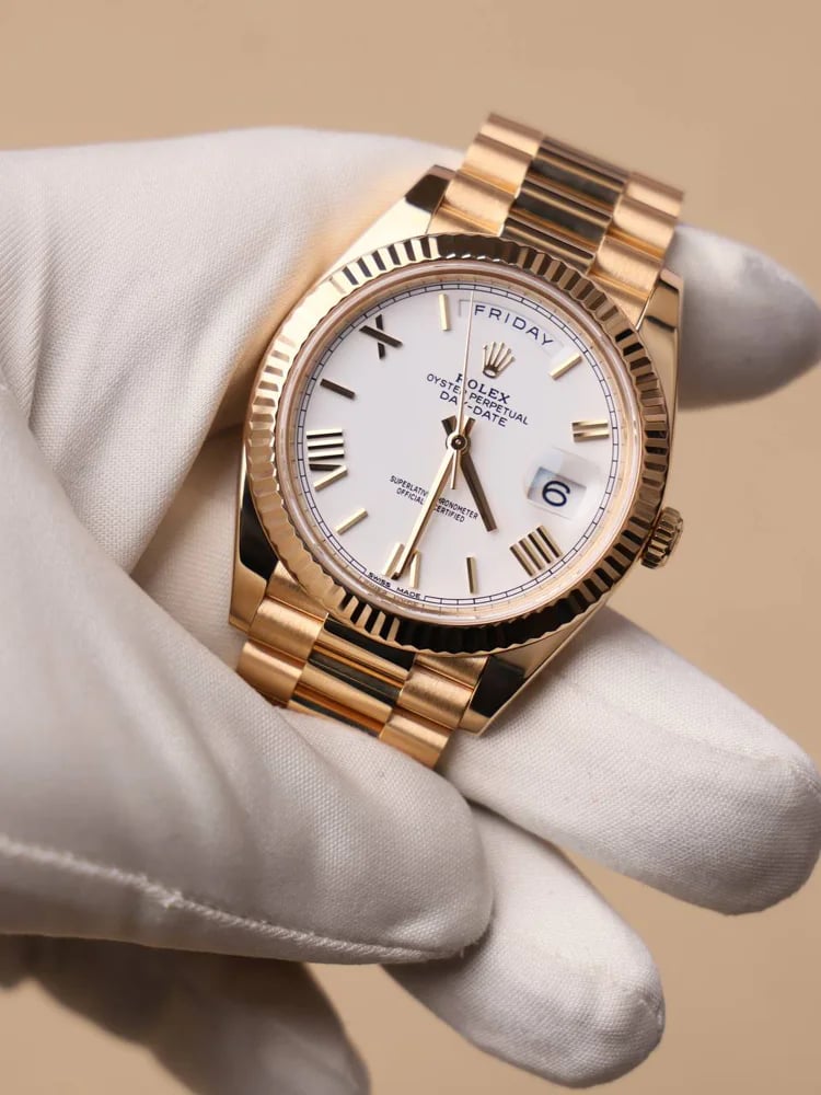 Rolex Day-Date 40 White Dial Roman Hour Markers, image 1 Rolex Day-Date 40 White Dial Roman Hour Markers, image 1