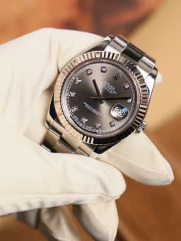 Rolex Datejust II Grey Dial with Diamonds Oyster Bracelet, image 1 Rolex Datejust II Grey Dial with Diamonds Oyster Bracelet, image 1
