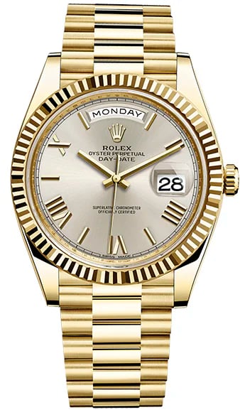 Rolex Day-Date 40 Silver Dial Roman Numerals, image 1 Rolex Day-Date 40 Silver Dial Roman Numerals, image 1