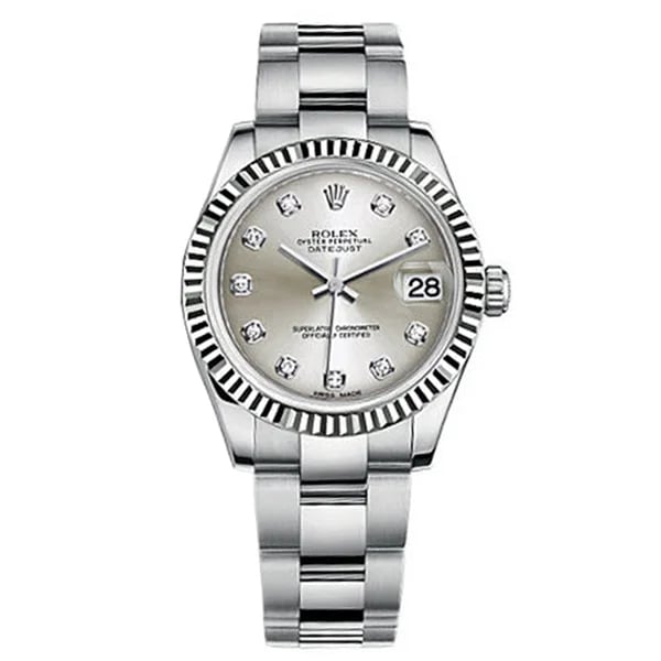 Rolex Datejust 31 Silver Diamond Dial Oyster, image 1 Rolex Datejust 31 Silver Diamond Dial Oyster, image 1