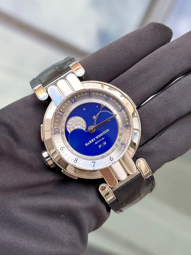 Harry Winston Opus 4 Platinum Tourbillon Minute-repeater with cathedral gongs Moonphase LE 18 pcs, image 9 Harry Winston Opus 4 Platinum Tourbillon Minute-repeater with cathedral gongs Moonphase LE 18 pcs, image 9