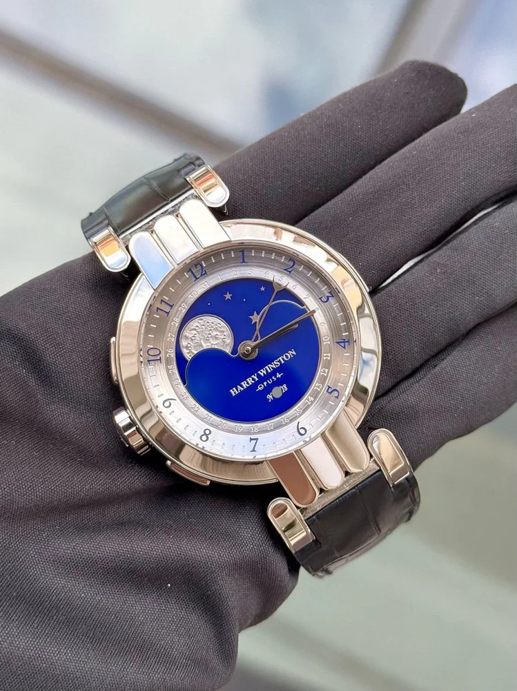 Harry Winston Opus 4 Platinum Tourbillon Minute-repeater with cathedral gongs Moonphase LE 18 pcs, image 10 Harry Winston Opus 4 Platinum Tourbillon Minute-repeater with cathedral gongs Moonphase LE 18 pcs, image 10