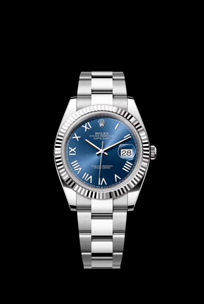 Rolex Datejust 41 Blue Dial Roman Numerals Oyster Bracelet Box and Papers 2020, image 1 Rolex Datejust 41 Blue Dial Roman Numerals Oyster Bracelet Box and Papers 2020, image 1