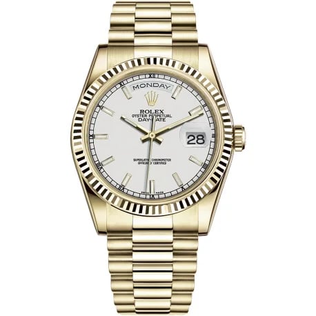Rolex Day-Date 36 White Index Dial President Bracelet, image 1 Rolex Day-Date 36 White Index Dial President Bracelet, image 1