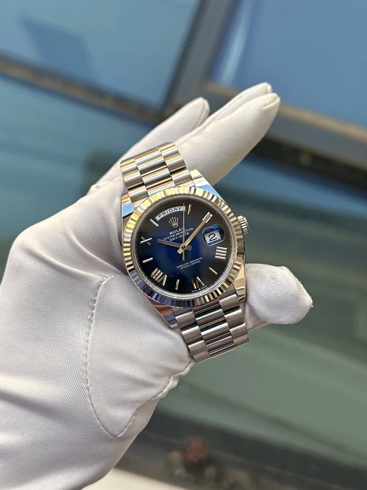 White Gold Blue Dial Roman Numerals, image 1 White Gold Blue Dial Roman Numerals, image 1