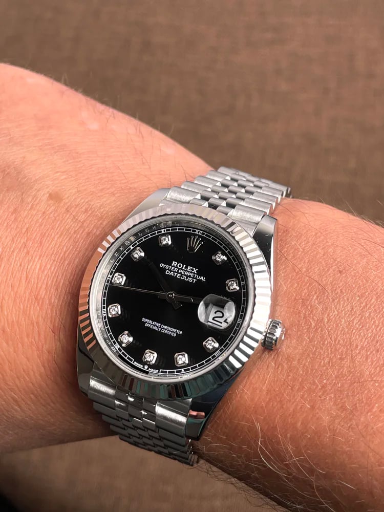 Rolex Datejust 41 41 Black dial with diamonds Jubilee bracelet full set 2024, image 8 Rolex Datejust 41 41 Black dial with diamonds Jubilee bracelet full set 2024, image 8