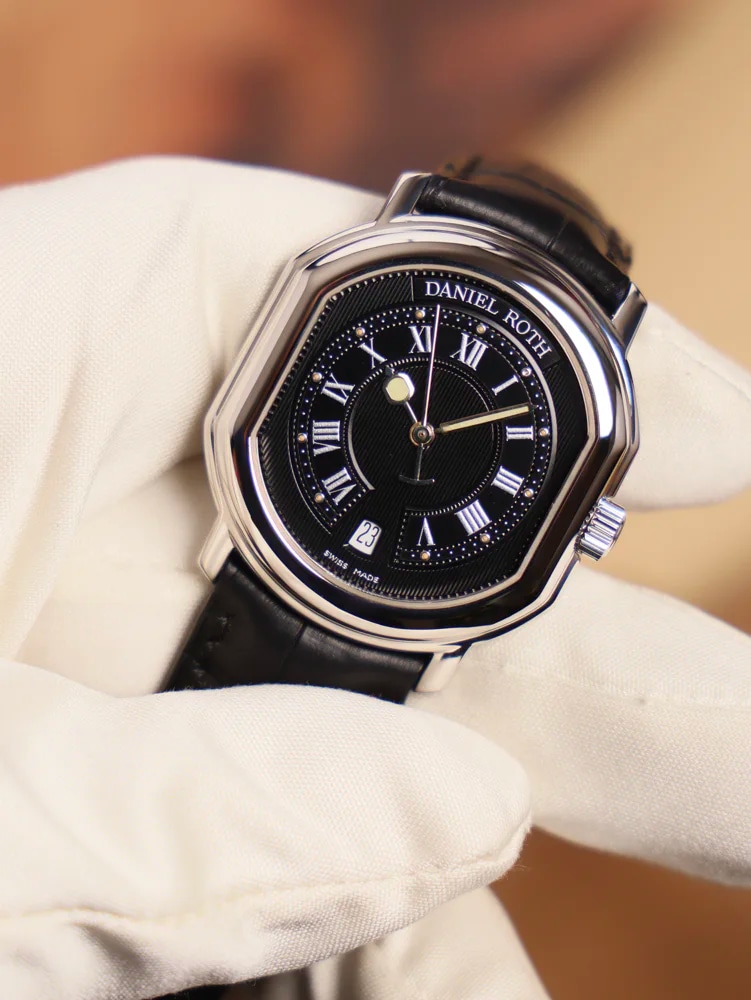 Daniel Roth PREMIER RETROGRADE Le Sentier T157 Black dial Date Roman numerals aftermarket buckle, image 1 Daniel Roth PREMIER RETROGRADE Le Sentier T157 Black dial Date Roman numerals aftermarket buckle, image 1
