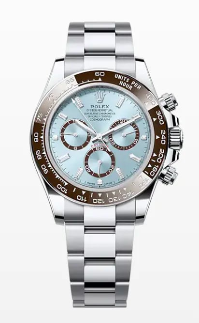 Rolex Daytona Ice Blue Dial Baguette Diamond Numerals, image 1 Rolex Daytona Ice Blue Dial Baguette Diamond Numerals, image 1