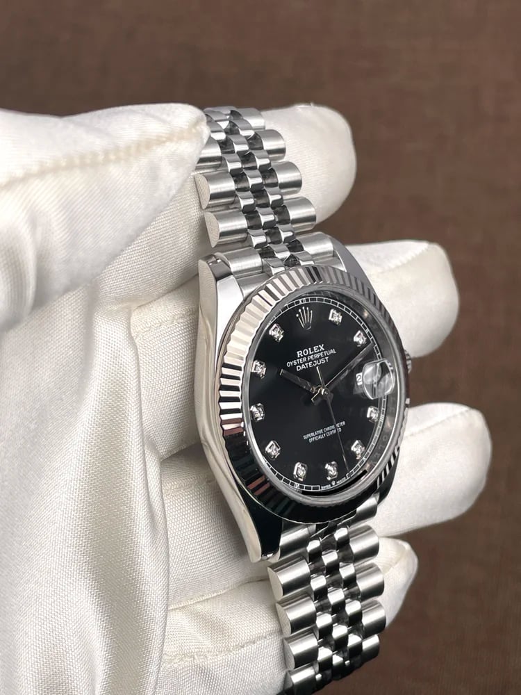 Rolex Datejust 41 41 Black dial with diamonds Jubilee bracelet full set 2024, image 7 Rolex Datejust 41 41 Black dial with diamonds Jubilee bracelet full set 2024, image 7