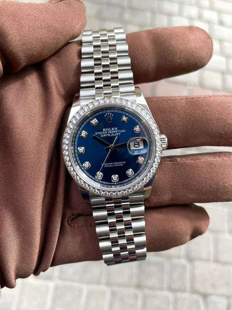 Rolex Datejust 36 Blue Dial With Diamonds Jubilee Bracelet, image 1 Rolex Datejust 36 Blue Dial With Diamonds Jubilee Bracelet, image 1
