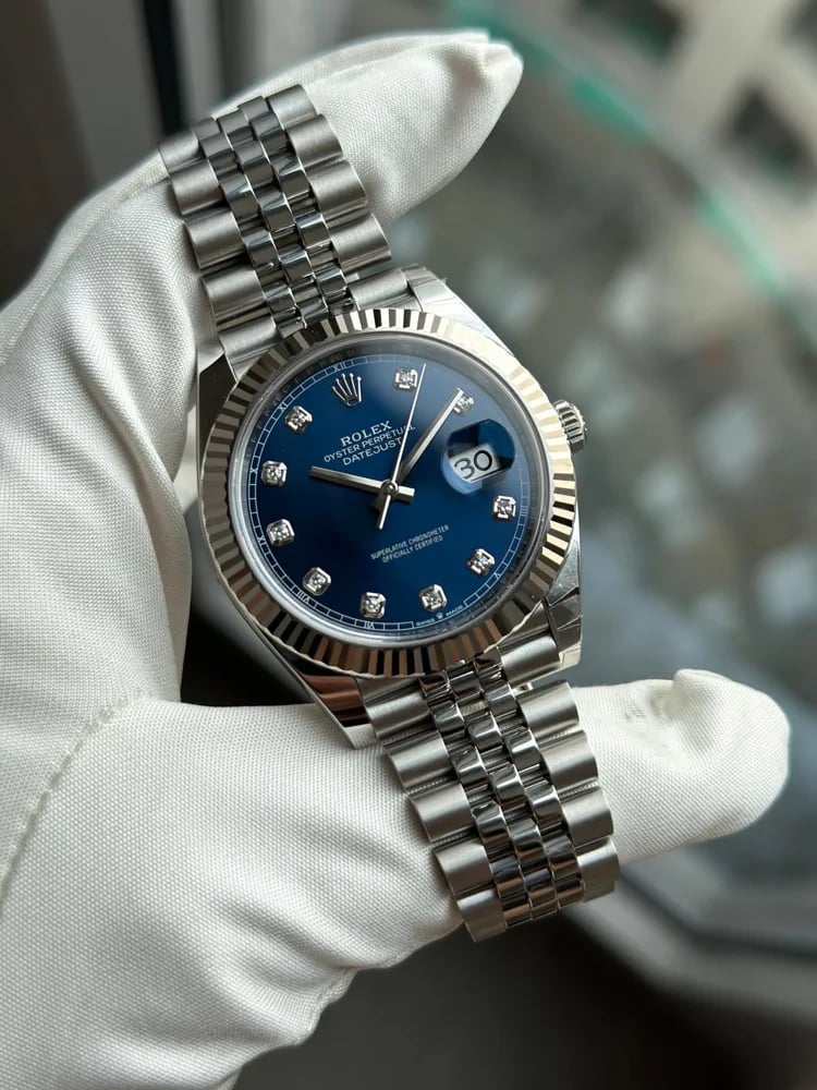 Rolex Datejust 41 Blue Dial Diamonds Jubilee Bracelet, image 1 Rolex Datejust 41 Blue Dial Diamonds Jubilee Bracelet, image 1