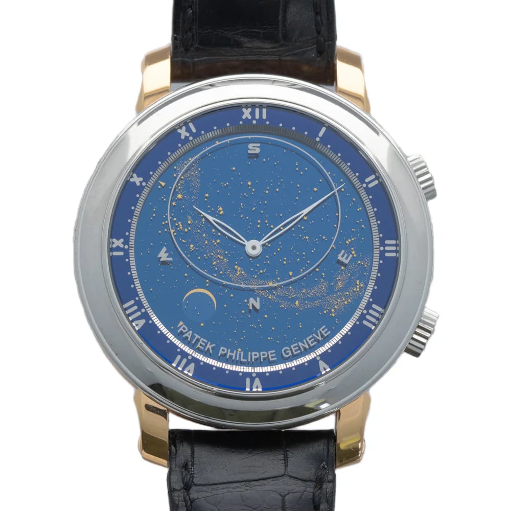Patek Philippe Celestial 5102 Platinum Case and Rose Gold Lugs Box and Papers, image 1 Patek Philippe Celestial 5102 Platinum Case and Rose Gold Lugs Box and Papers, image 1