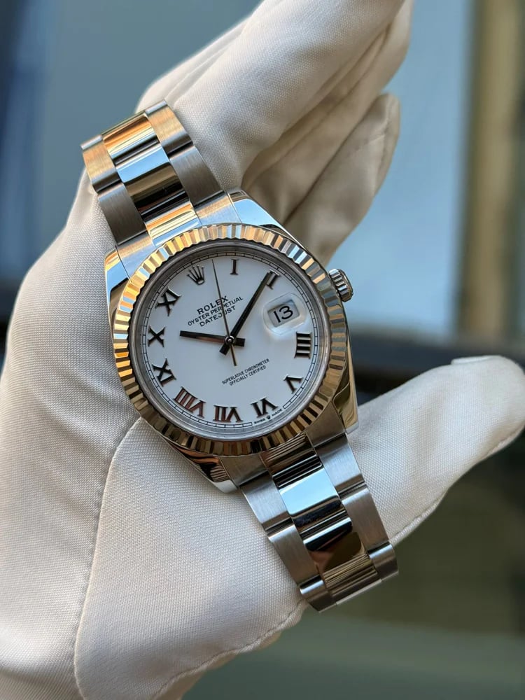 Rolex Datejust White Dial Roman Numerals Oyster Bracelet, image 1 Rolex Datejust White Dial Roman Numerals Oyster Bracelet, image 1