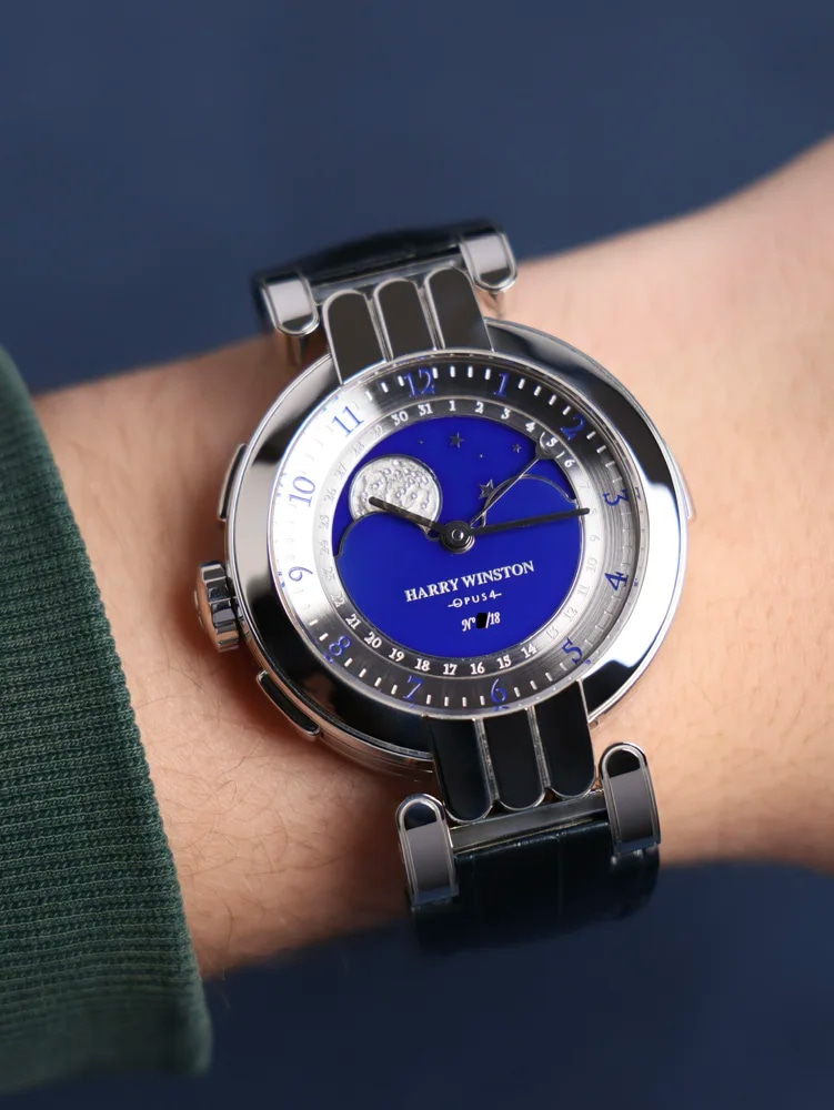 Harry Winston Opus 4 Platinum Tourbillon Minute-repeater with cathedral gongs Moonphase LE 18 pcs, image 9 Harry Winston Opus 4 Platinum Tourbillon Minute-repeater with cathedral gongs Moonphase LE 18 pcs, image 9