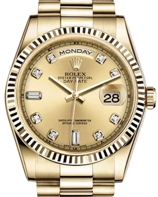 Rolex Day-Date 36 Champagne Diamond Dial President Bracelet, image 1 Rolex Day-Date 36 Champagne Diamond Dial President Bracelet, image 1