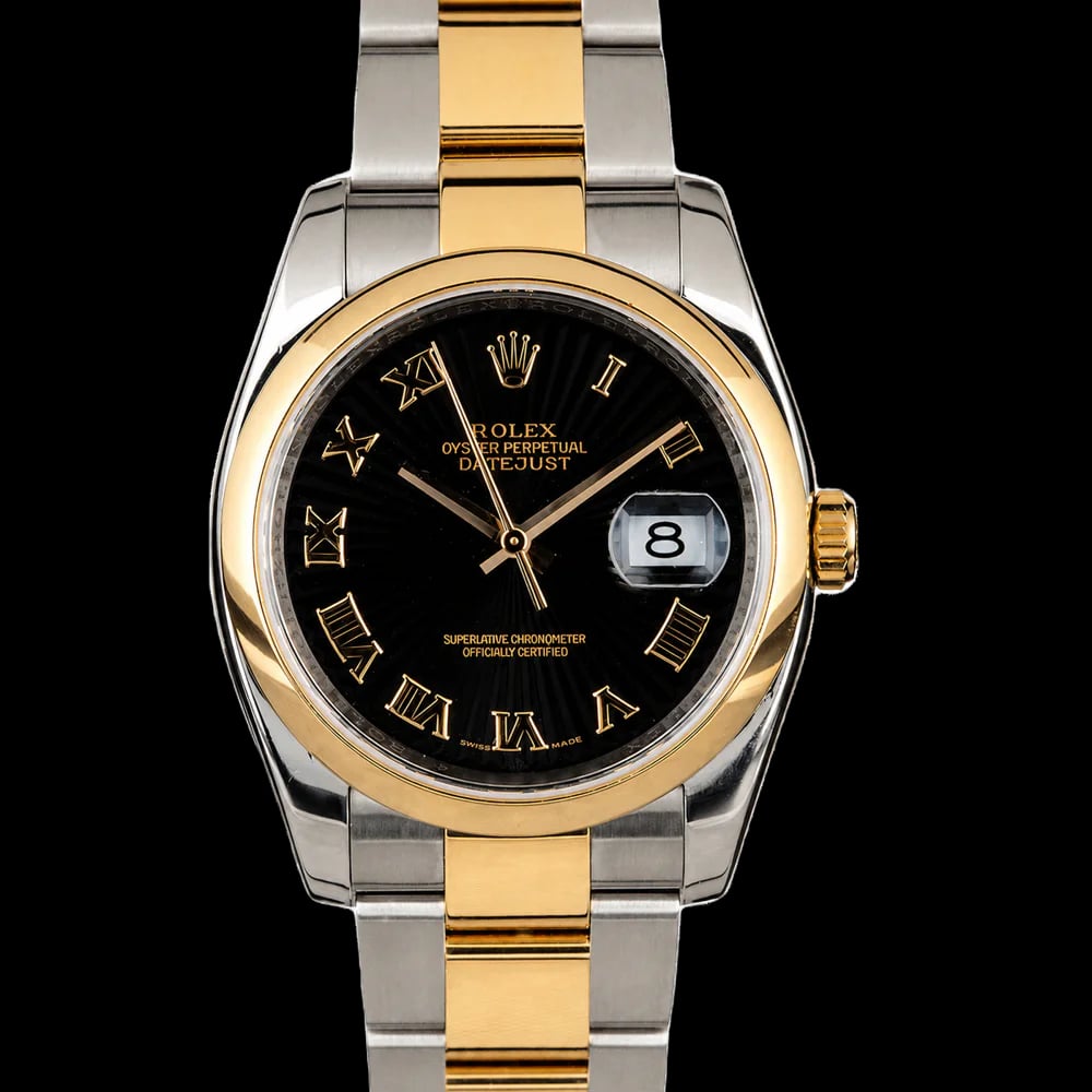Rolex Datejust 36 Black Sunburst Dial, image 1 Rolex Datejust 36 Black Sunburst Dial, image 1
