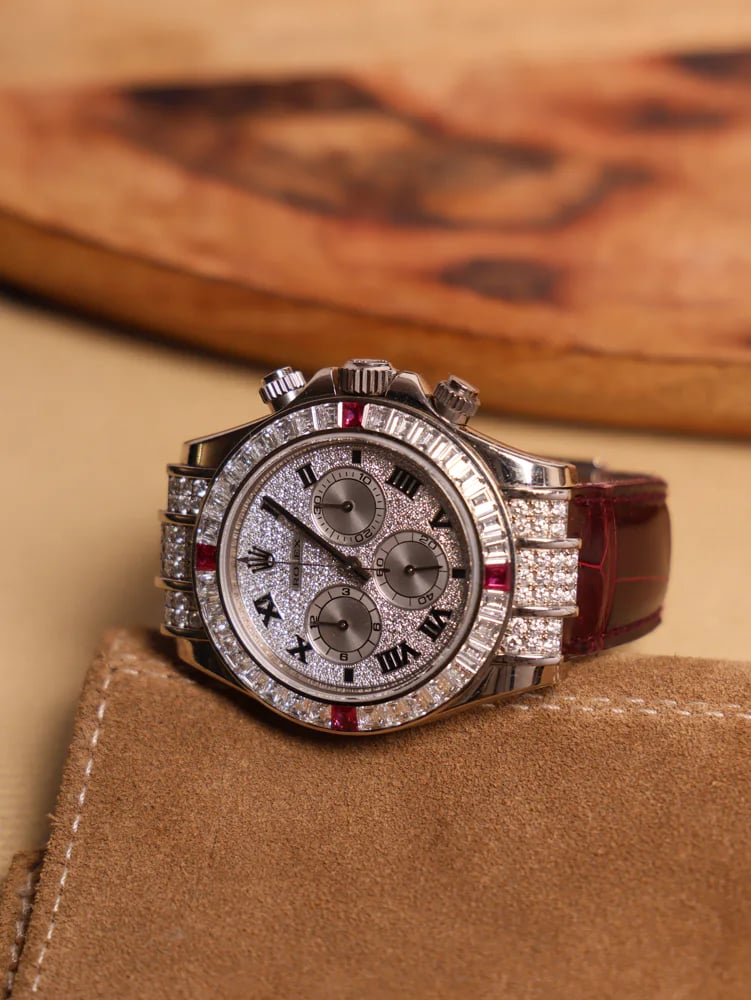 Rolex Daytona 1165994RU Pavé Dial and Ruby / Diamond Bezel, image 8 Rolex Daytona 1165994RU Pavé Dial and Ruby / Diamond Bezel, image 8