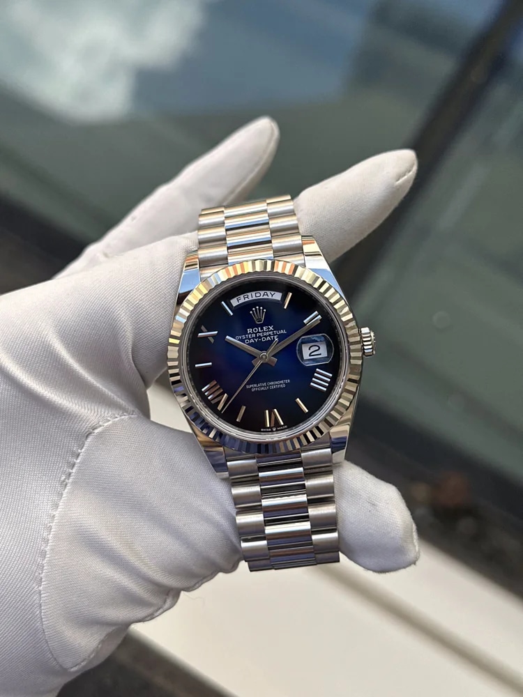 White Gold Blue Dial Roman Numerals, image 1 White Gold Blue Dial Roman Numerals, image 1