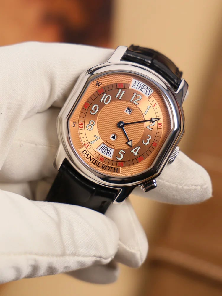 Daniel Roth Metropolitan Salmon Dial cal. DR 700/20 based on Lemania 27NL ébauche Leather Strap, image 1 Daniel Roth Metropolitan Salmon Dial cal. DR 700/20 based on Lemania 27NL ébauche Leather Strap, image 1