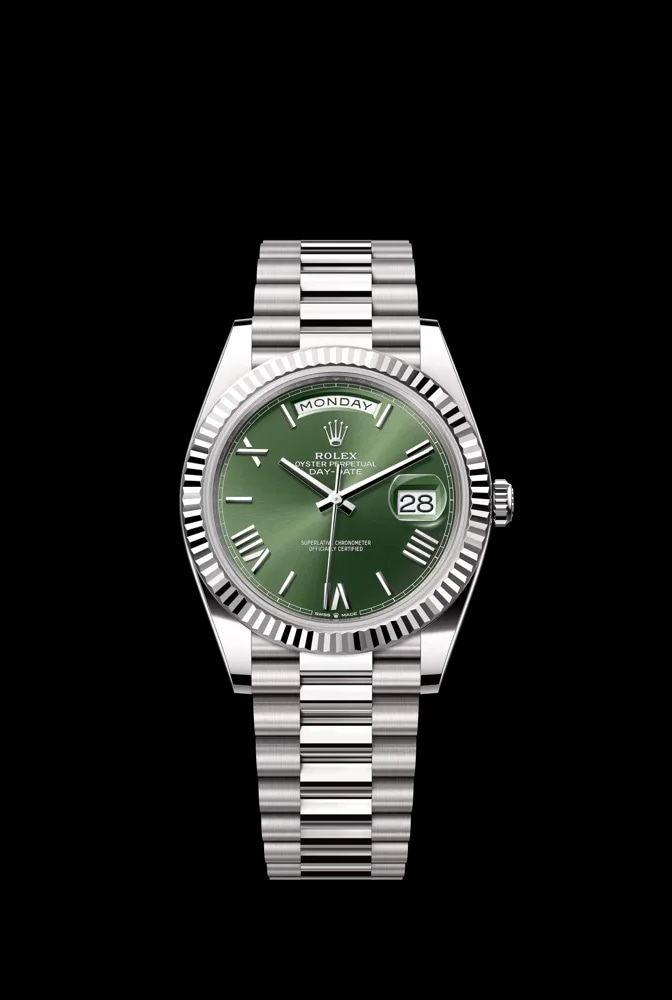White Gold Green Dial Roman Numerals Box and Papers 2025, image 1 White Gold Green Dial Roman Numerals Box and Papers 2025, image 1