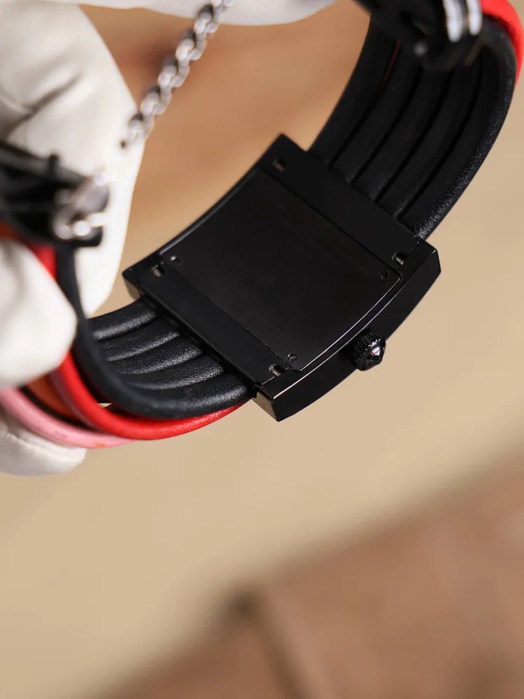 Allegra S12 Black PVD Steel with White/Orange/Pink Sapphires, image 2 Allegra S12 Black PVD Steel with White/Orange/Pink Sapphires, image 2