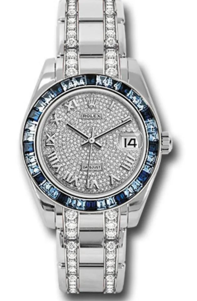 Rolex Pearlmaster Datejust Pearlmaster WG Sapphire Bezel Pave Diamond Dial, image 1 Rolex Pearlmaster Datejust Pearlmaster WG Sapphire Bezel Pave Diamond Dial, image 1