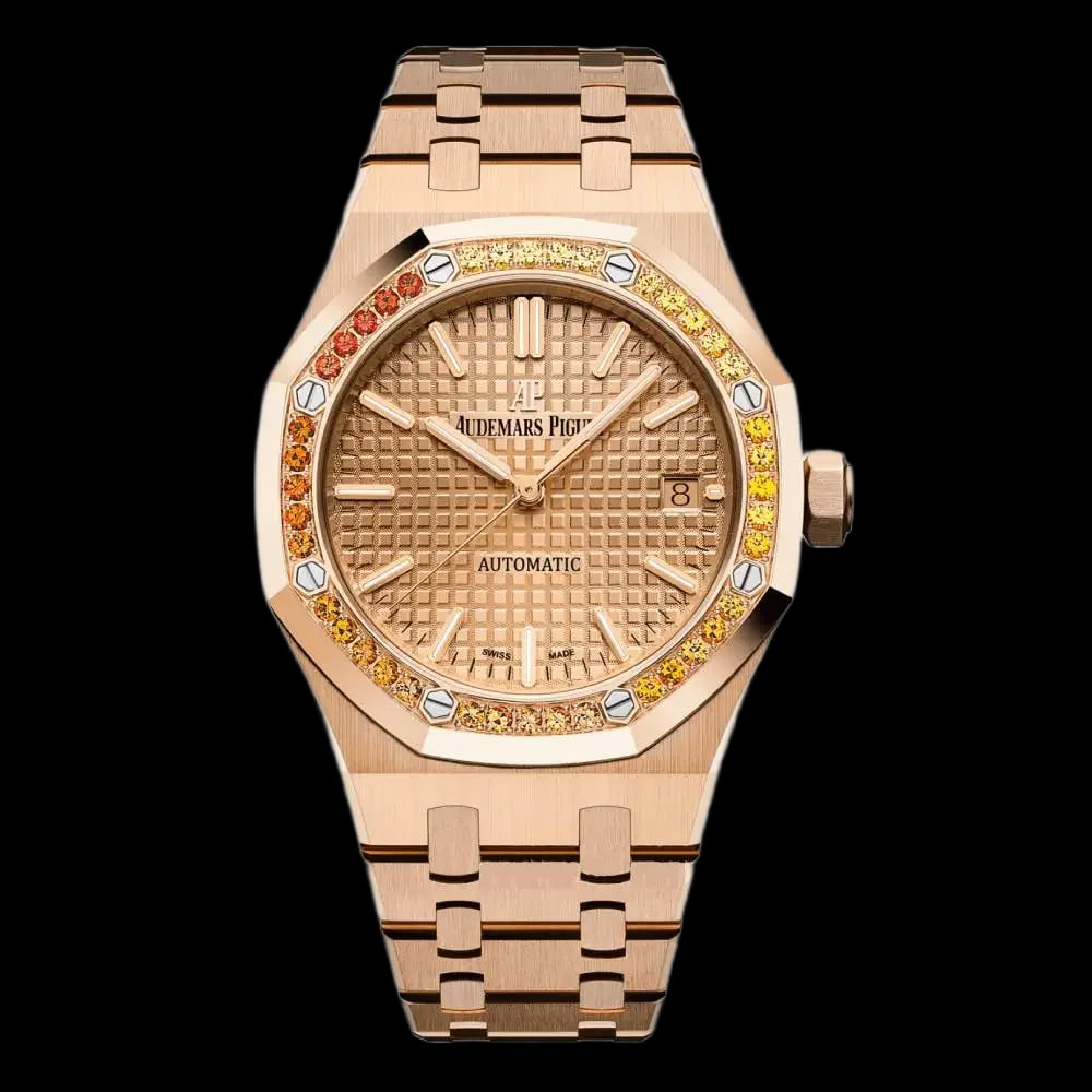 Audemars Piguet Royal Oak Lady Rose Gold Rainbow bezel 37 mm, image 1 Audemars Piguet Royal Oak Lady Rose Gold Rainbow bezel 37 mm, image 1
