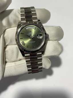 White Gold Green Dial Roman Numerals Box and Papers 2025, image 1 White Gold Green Dial Roman Numerals Box and Papers 2025, image 1