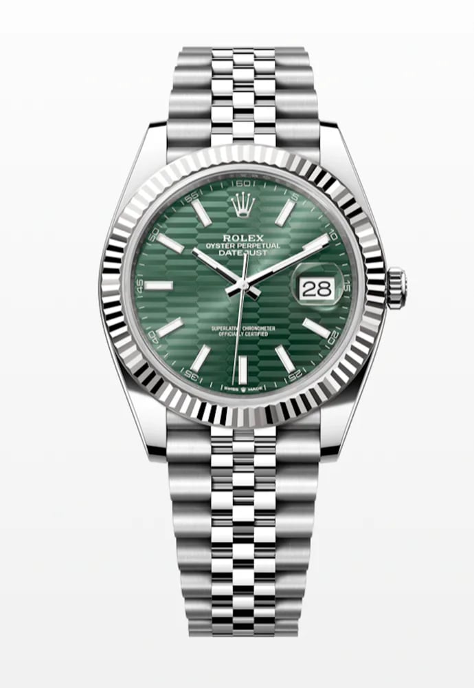 Rolex Datejust 41 Green Motif Dial Index Numerals Jubilee Bracelet, image 1 Rolex Datejust 41 Green Motif Dial Index Numerals Jubilee Bracelet, image 1