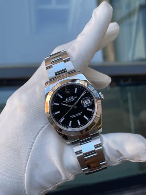 Rolex Datejust Black Index Dial Oyster Bracelet, image 1 Rolex Datejust Black Index Dial Oyster Bracelet, image 1