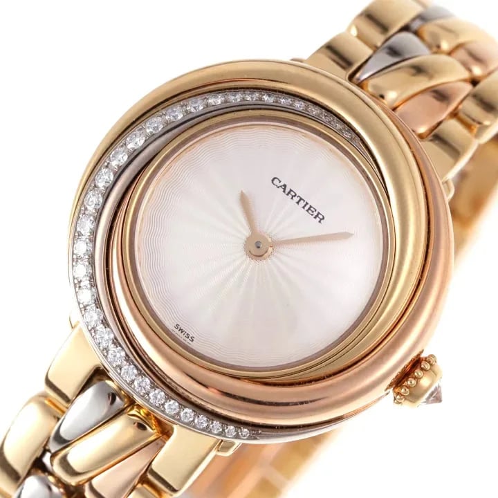Cartier Trinity Bezel Diamond rose yellow and white gold, image 1 Cartier Trinity Bezel Diamond rose yellow and white gold, image 1