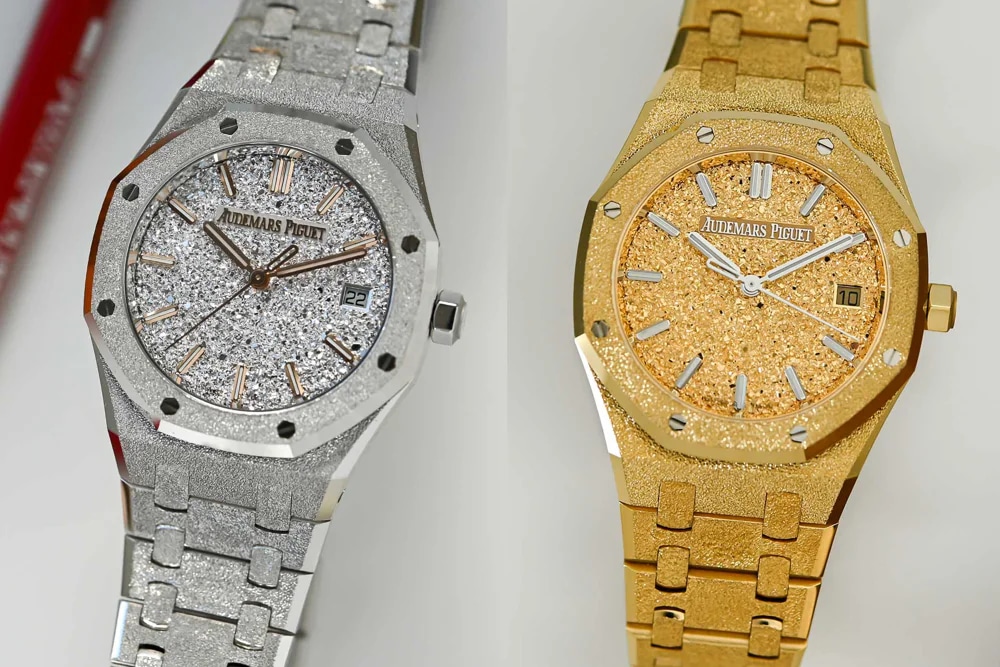 Sparkle and Sophistication: Audemars Piguet's Latest Royal Oak Frosted Gold Watches Shine in 34mm | Chrono 10:10 Sparkle and Sophistication: Audemars Piguet's Latest Royal Oak Frosted Gold Watches Shine in 34mm | Chrono 10:10